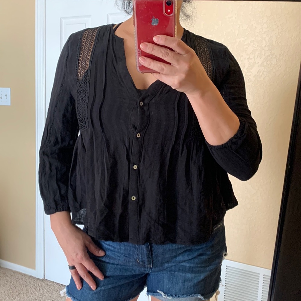 Quarter sleeve linen shirt